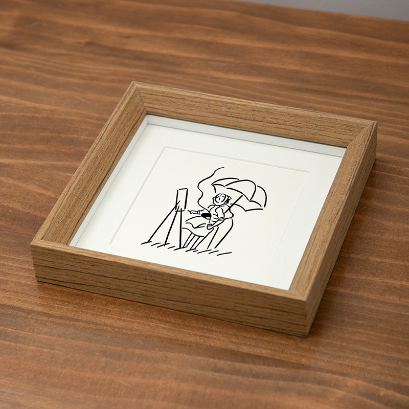 Picture of Wooden Square Small Photo Frame Platform ins Style Mini Photo Frame Ornaments 4 Inch 5 Inch 6 Inch Picture Frame Hollow Photo Frame Wholesale