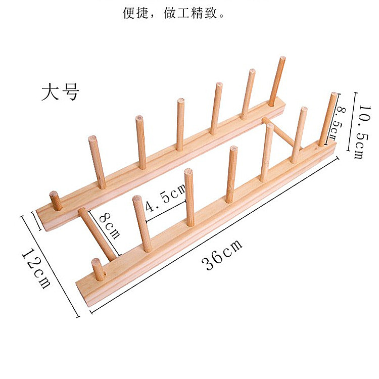 Picture of Factory Wholesale Bamboo Drain Rack Bowl Rack Kitchen Rack Wooden Chopping Board Dishes Plate Shelf Tea Cake Bracket