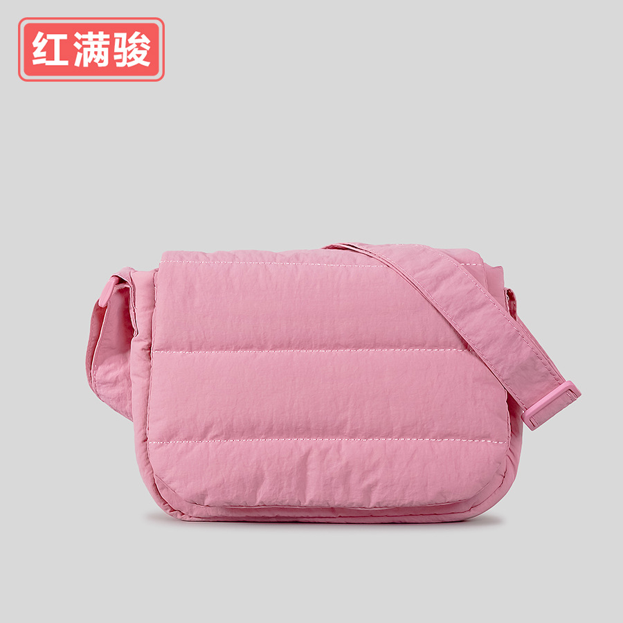 Picture of Yuan Ye Style Nylon Small Square Bag Women's Macaron Quilted Shoulder Crossbody Bag Simple Rhomboid Handbag in stock