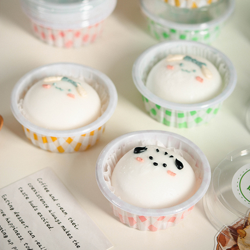 Single Pack Snow Mei Niang Packaging Box with Lid Blister Baking Maffin Cup Puff Mousse Cake Dessert Packaging Box