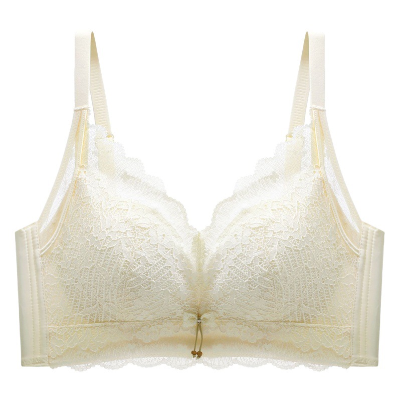 Sexy Summer lace bra upper thin lower thick small chest push up underwear wireless breast adjustable underwear