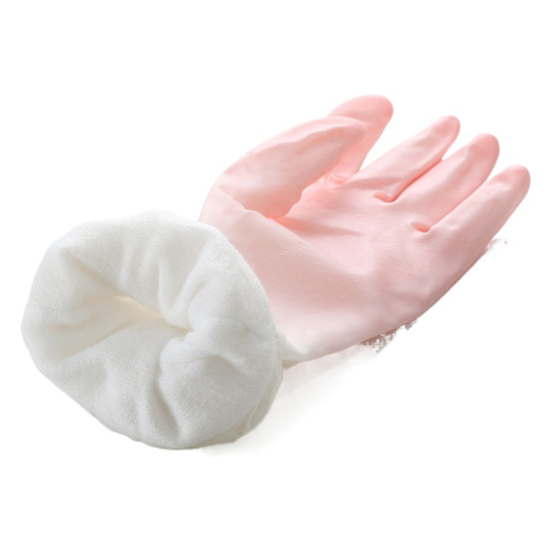 Housework dishwashing gloves velvet waterproof rubber kitchen cleaning laundry washing bowl rubber latex home extension