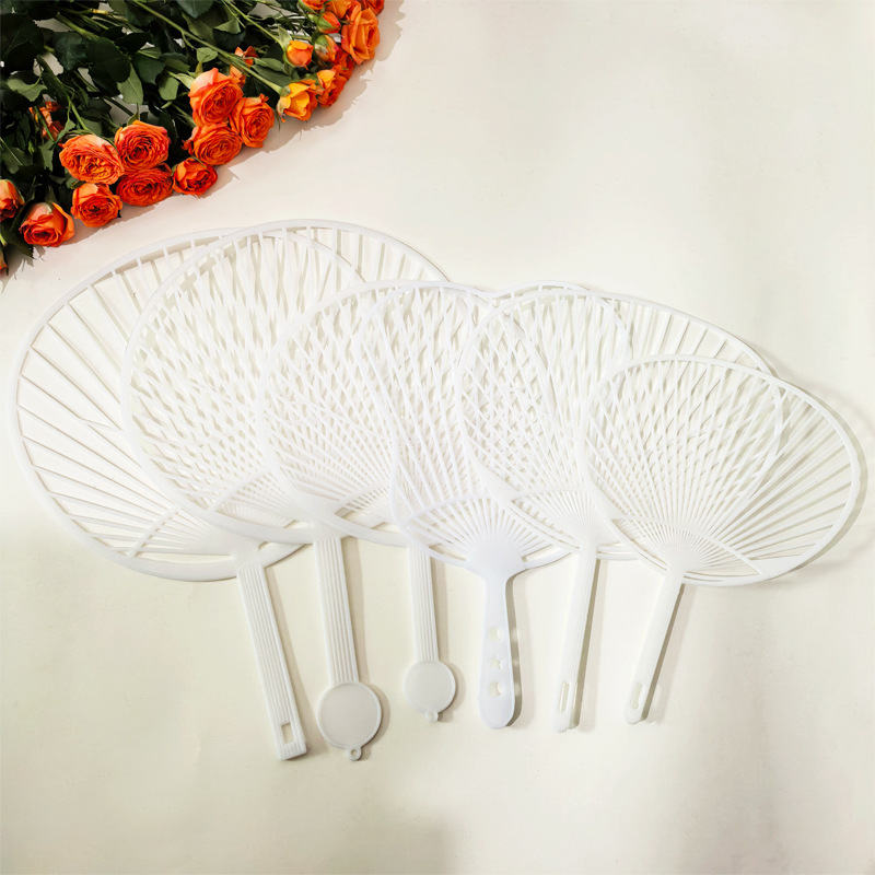 Picture of Advertising fan bone Group fan handle plastic PP plastic fan round banana fan flower fan handle advertising fan