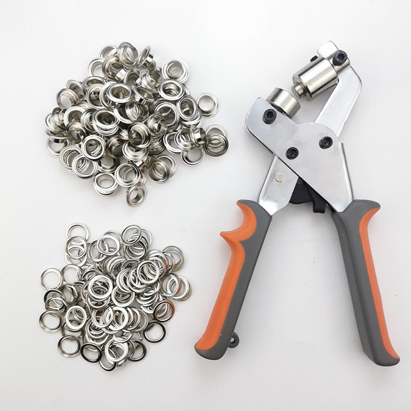 100 sets of air eye with installation pliers set advertising inkjet cloth buckle display rack buttonhole poster photo corns for cross-border