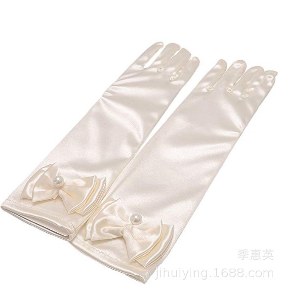 Picture of Children's Dance Clothing Princess Dress Long Long Gloves Flower Girl Dress Bow Gloves Cross-Border