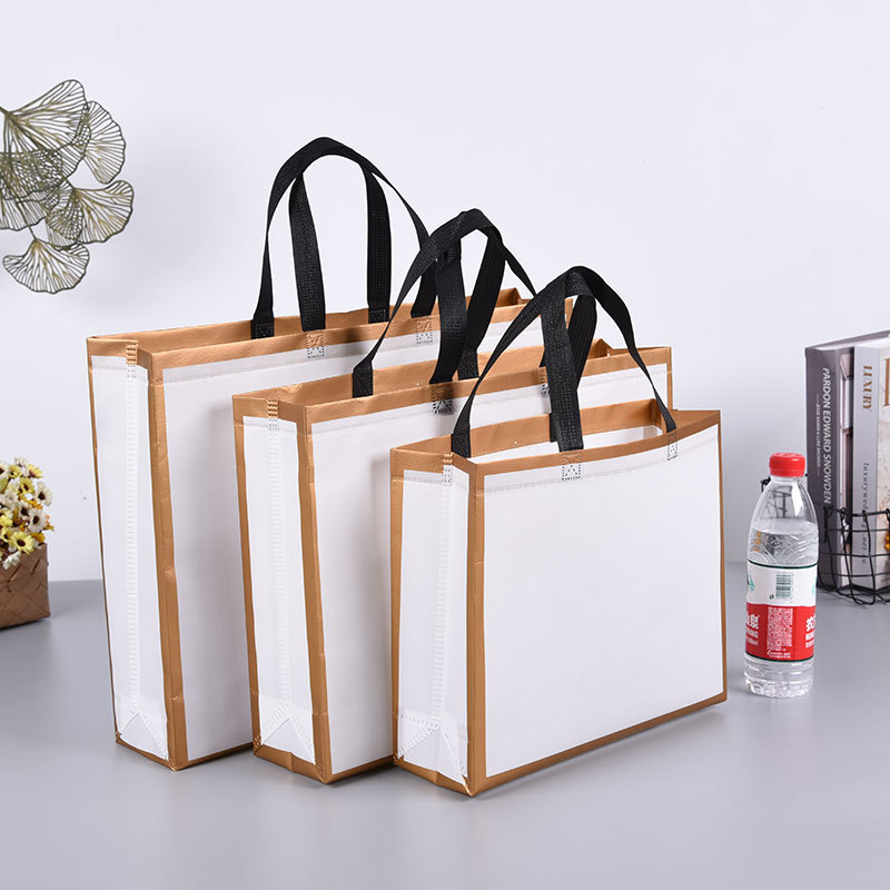 Factory coated non-woven tote bag wholesale take-out three-dimensional advertising non-woven clothing tote bag can print LOGO