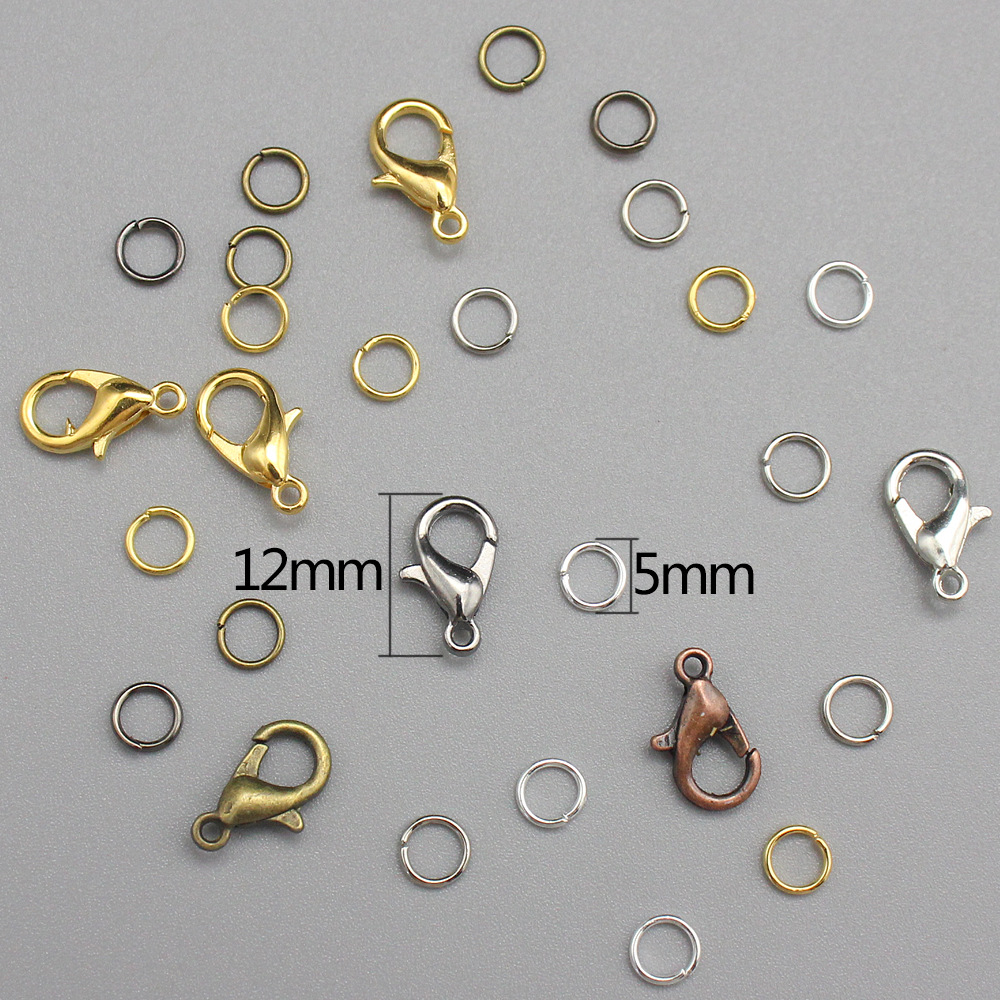 Picture of Cross border hot sale wholesale 6 color metal lobster clasp iron ring jewelry small accessories boxed DIY bracelet necklace accessories