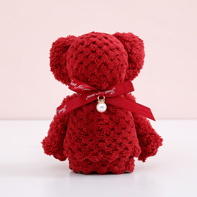 Picture of Coral velvet pineapple Plaid Pearl bear towel hand gift opening birthday return wedding wedding shop gift towel