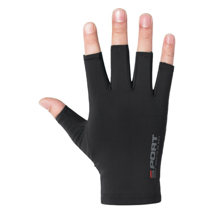Picture of Spring and summer ice silk half finger riding gloves sunscreen non-slip fitness high elastic comfortable quick-drying driving gym gloves