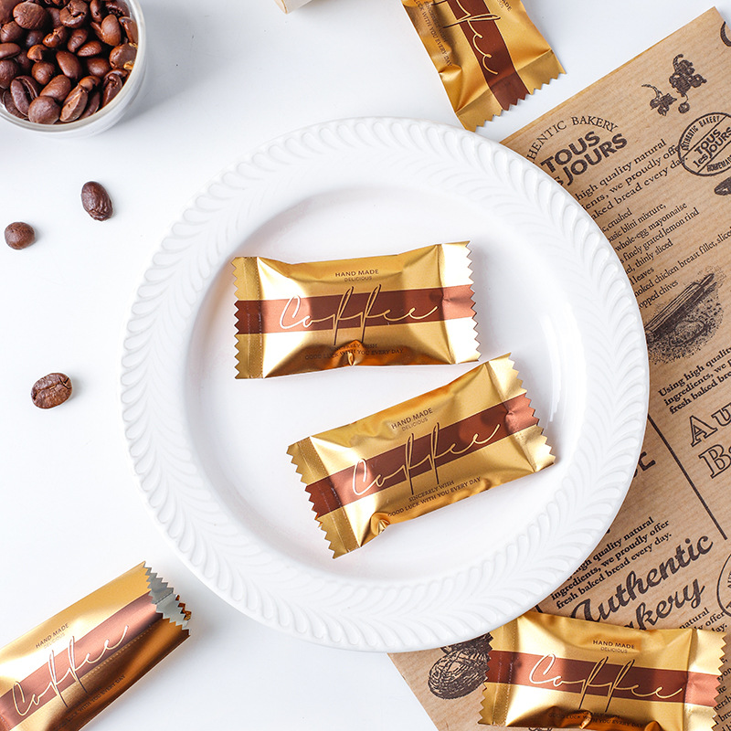 Sea Salt Almond Toffee Packaging Bag Nougat Wrapping Paper Machine-Sealed Sugar Bag Self-Sealing Nougat Paper Candy Bag