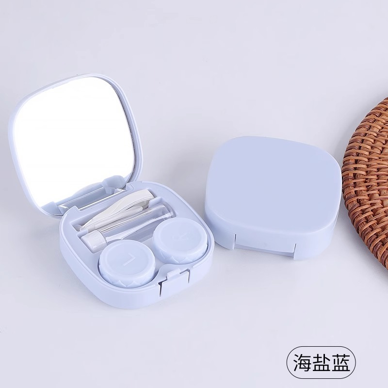 Picture of Simple Contact Lens Box Portable Compact Leak-proof Ins Style Contact Lens Box with Mirror Storage Duo Companion Box