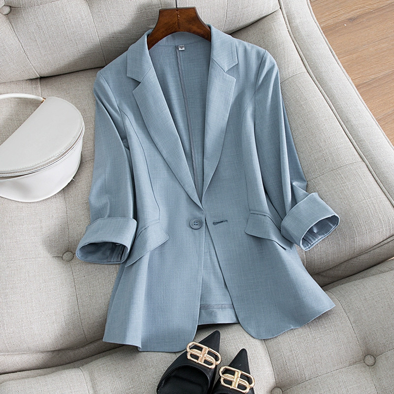 Picture of Small Suit Jacket Women's Three-Quarter Sleeve Spring and Summer New Korean Style Slim Fit Suit Women's Top