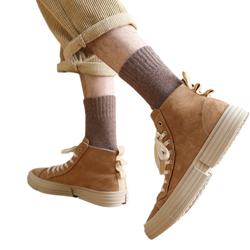 Socks wholesale men's mid-calf length autumn and winter plus size Terry socks fleece-lined thick stockings winter men's Zhuji floor socks