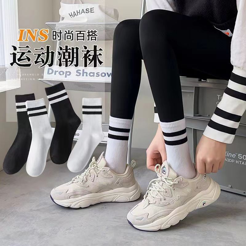 Men's and women's cross-border high tube men's stockings long tube sports socks women's shark solid color breathable sweat-absorbent deodorant