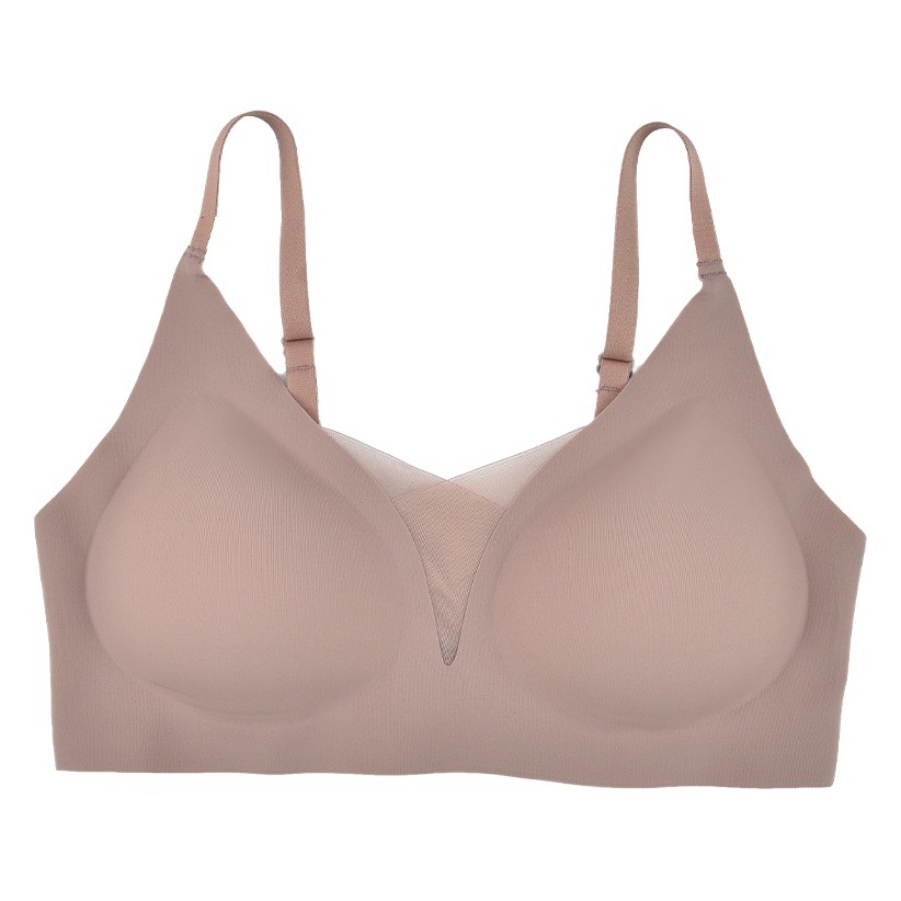 European and American Cross-Border Amazon Thin Seamless Breast-Retracting Small Breasts Show Big Women's Underwear Without Steel Rings Push-Up Bra