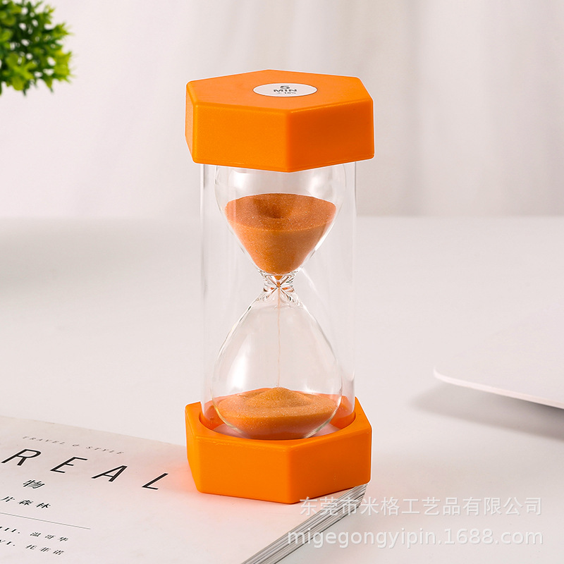 Picture of Small Hexagonal Hourglass 3/5/10/20/30/60 Minute Timer Kidsren's Back-To-School Gift Creative Bubble