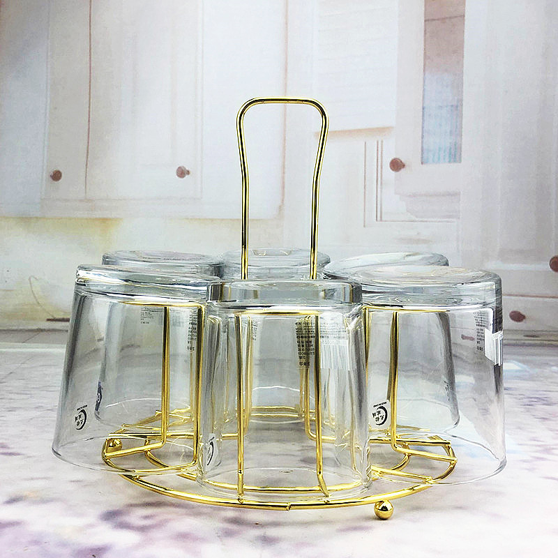 Picture of Simple kitchen cup storage rack golden cup upside down rack rack iron wine cup rack drain factory wholesale