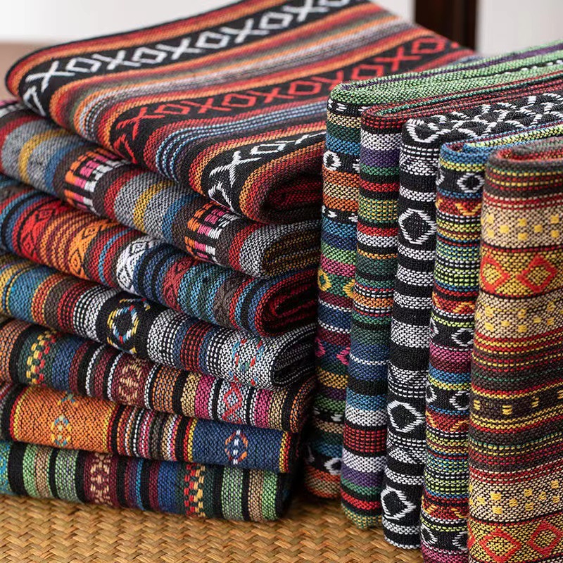 Yunnan Ethnic Style Cloth Cotton and Linen Fabric Clothing Shoes Sofa Curtain Cloth Tablecloth Handmade Decorative Bag Cloth