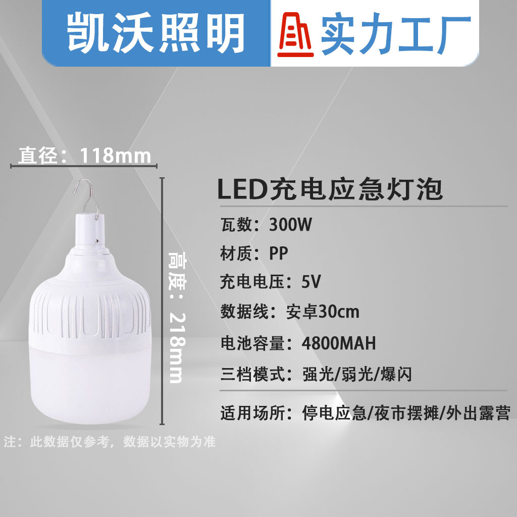 Picture of led emergency ball light bulb night market stall light bulb outdoor camping USB charging light bulb household power failure emergency light bulb