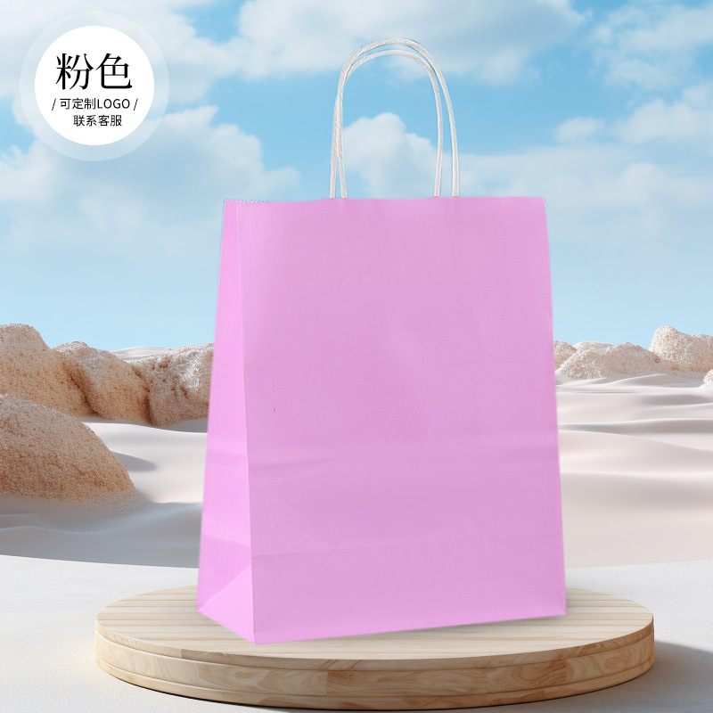 Picture of Customized Kraft Paper Bag Handbag Baked Milk Tea Takeaway Catering Packaging Bag Holiday Gift Satchel Paper Bag
