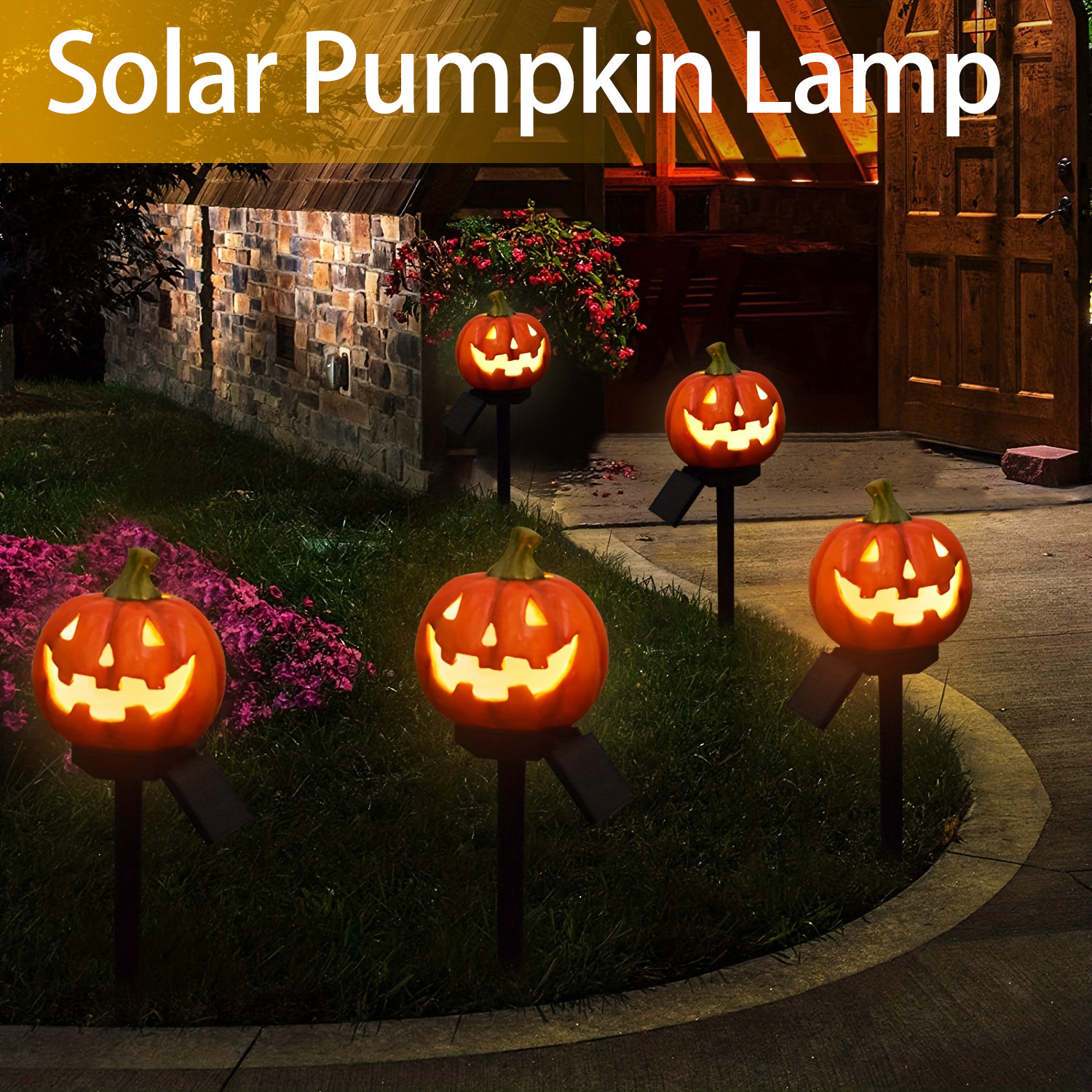 1pcs Solar Pumpkin Jack Lights - Lantern Lights for Outdoor Halloween Decorations