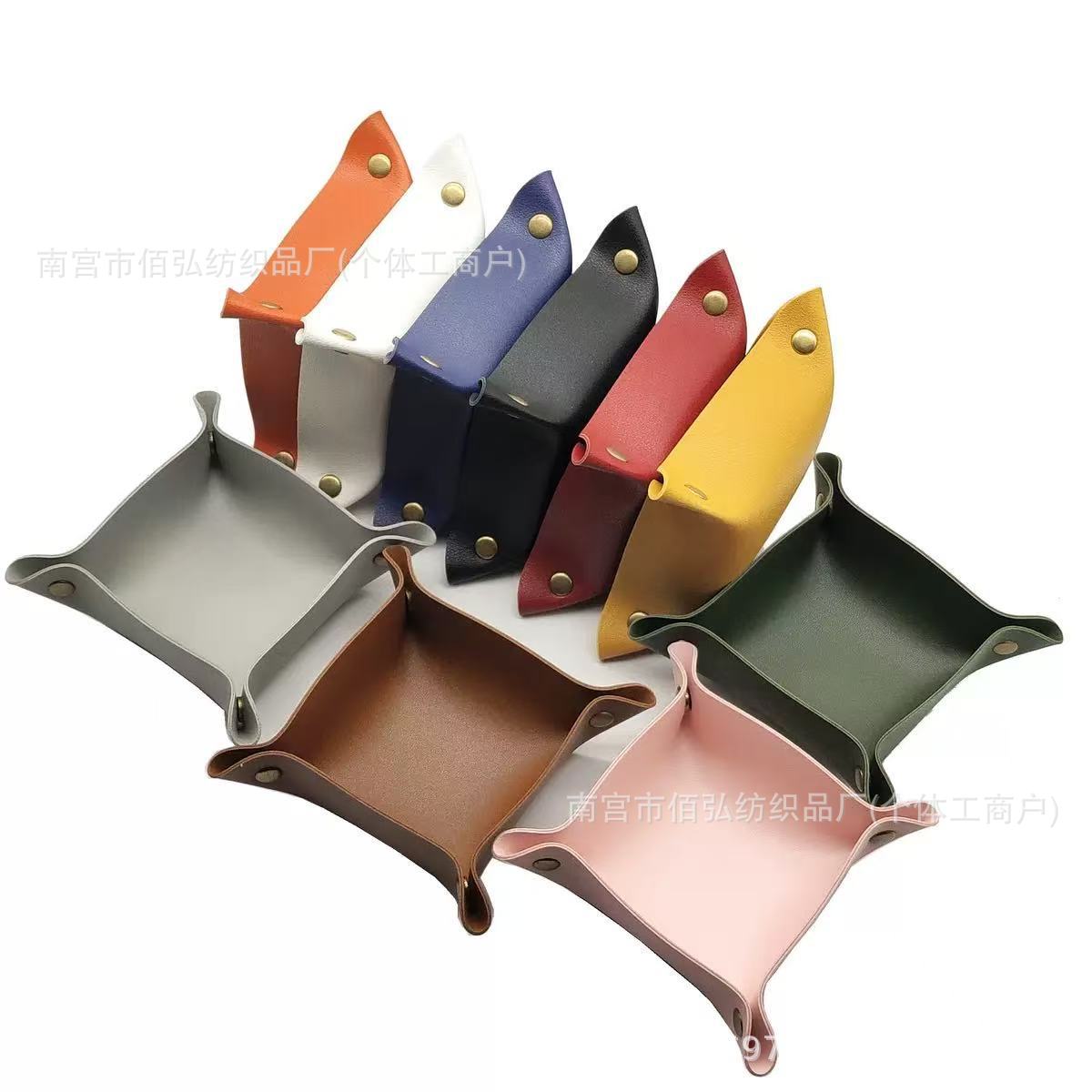 Nordic Style Leather Storage Box Desktop Storage Tray Pu Leather Toy Creative Exquisite Tray Wholesale Simple Home Decor