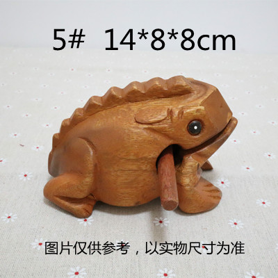 Picture of Thailand Frog Wood Carving Ornaments Hand Carved Toad Wood Fish Creative Sound Toy Solid Wood Toad Wood Frog Craft