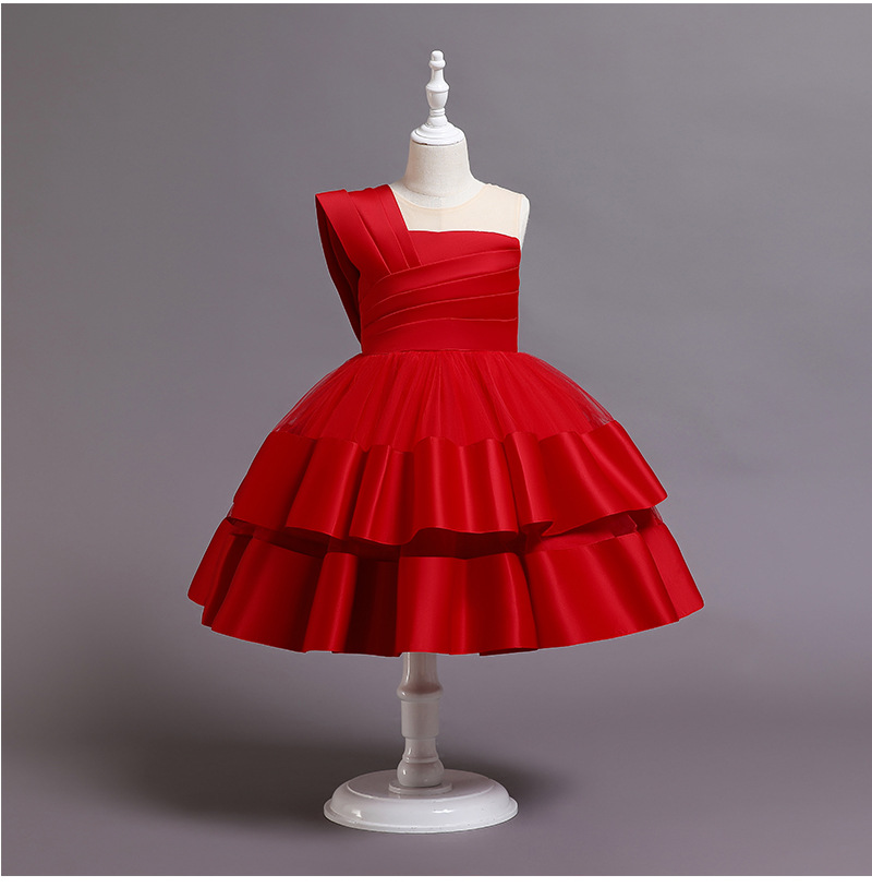 Picture of Girl's Western-style Birthday Princess Dress Poncho Children's High-end Evening Dress Girl's Host Piano Performance Dress