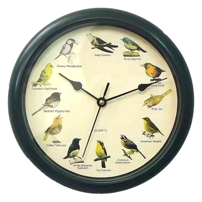 Cross-Border Hot-Selling Bird Call Clock Retro American Creative Clock Cuckoo Hourly Time Bird Call Living Room Wall Clock