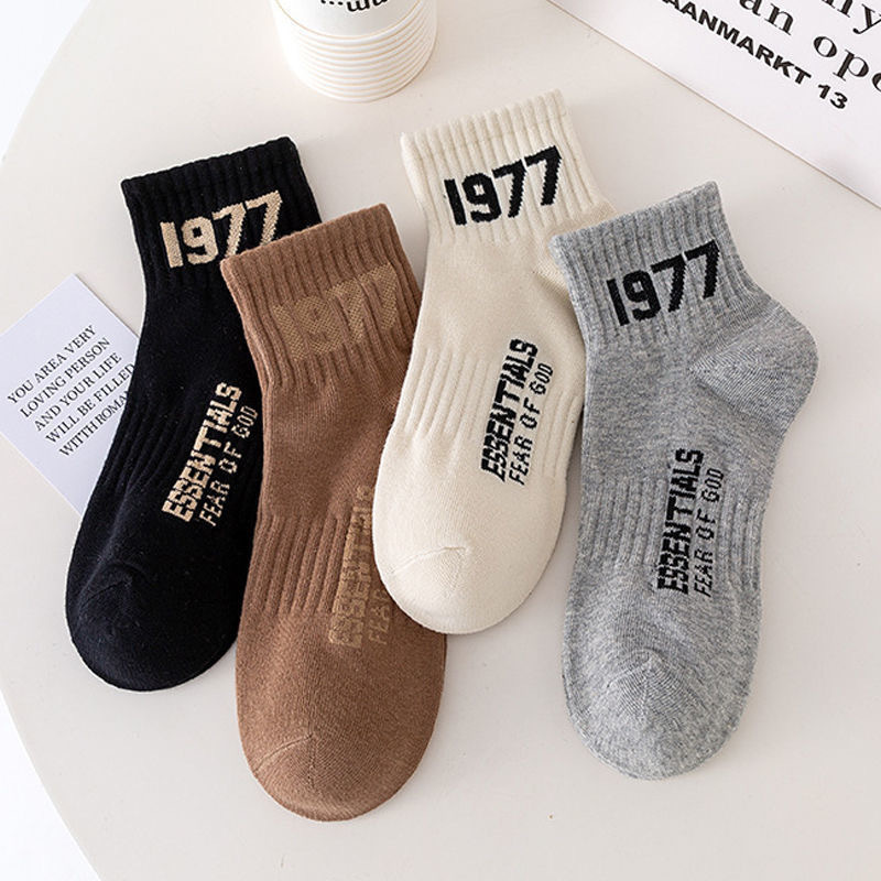 Picture of Socks men's summer solid color black white gray ankle socks unisex low-cut breathable socks low-top socks wholesale