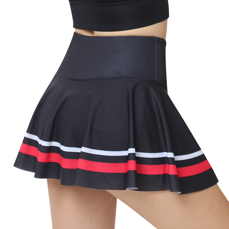 Picture of Printed badminton tennis skirt outdoor running fitness yoga skirt 360 degree round pleated short sports skirt