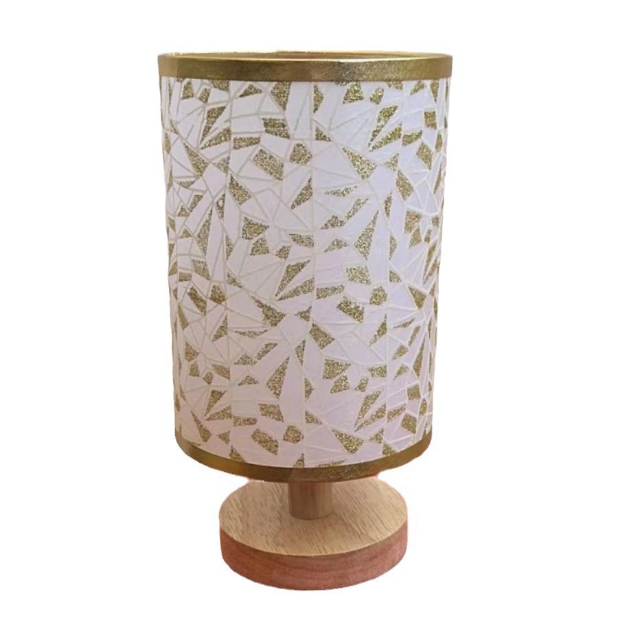 Picture of creative handmade diy dried flower embossed table lamp night light bedroom bedside lamp hotel bed and breakfast lamp