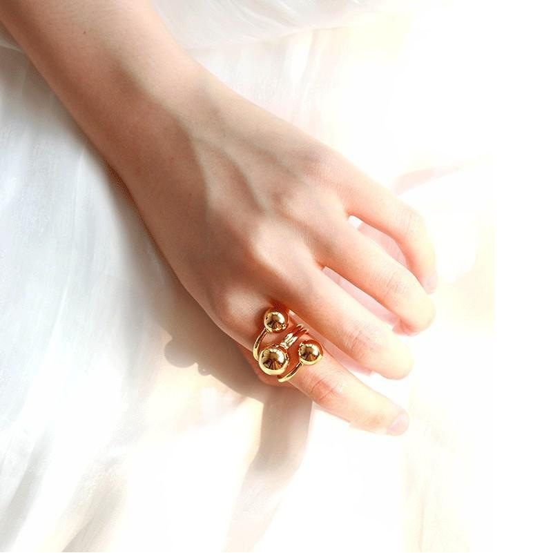 Net red super fire with fine gold ball star track ring simple adjustable niche design ring wholesale