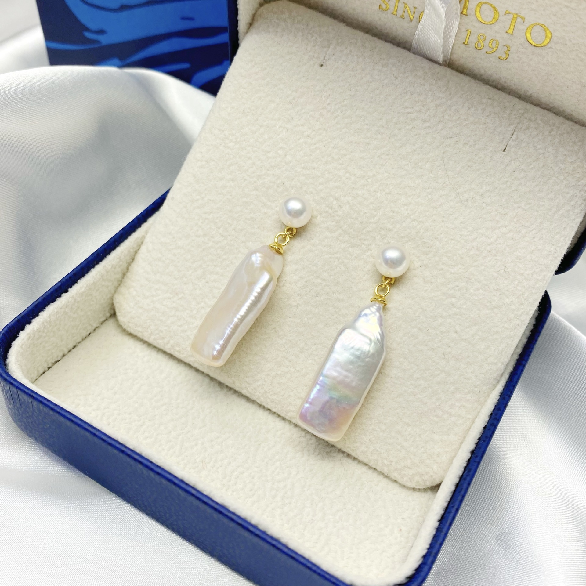 Picture of No Baroque No Woman Net Red Daren Recommended s925 Silver tian Ran Freshwater Pearl Double Bead Earrings Earrings