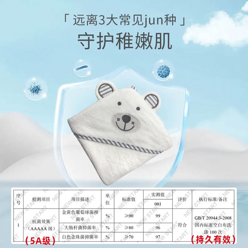 Picture of Baby Bath Towel Cushion Hooded Class A Bamboo Fiber Coated Newborn Baby Swaddling Children's Bath Towel Cover Blanket Cloak