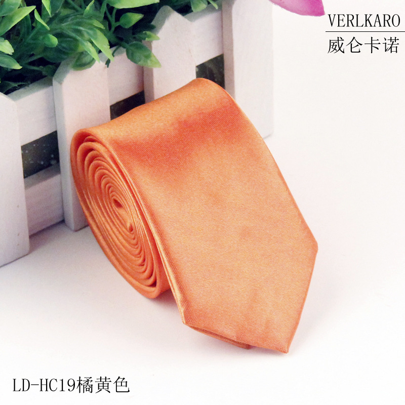 Picture of Leisure students 5cm solid color narrow version ins polyester silk business men's multi-color optional tie manufacturers in stock wholesale