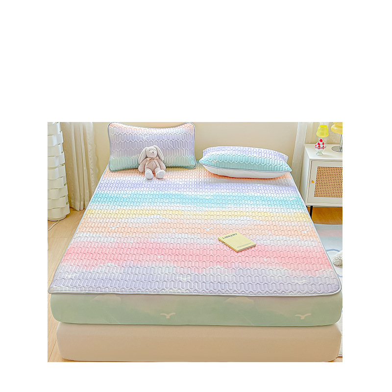 Picture of Class a Natural Latex Mat Set Air-Conditioned Mat Three-Piece Set Fitted Sheet Student Dormitory Summer Quilt Washable