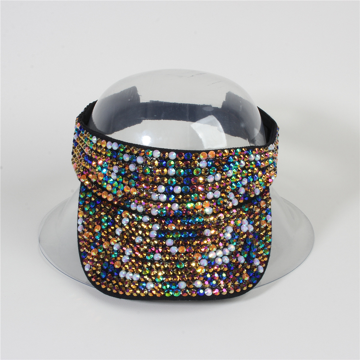 Picture of Cross-border Foreign Trade Summer Women's Point Drill Anti-purple Roof Outside Line Face-shading Sunscreen Solid Color Diamond Sunlight Empty Hat