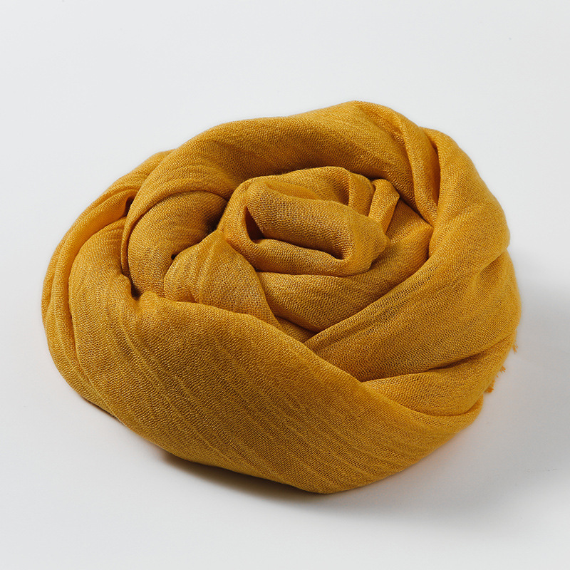 Picture of Solid Color Cotton and Linen Scarf Women's Artistic Sunscreen Scarf Scarf Beach Long Scarf Wholesale Japanese Scarf Advanced Sense