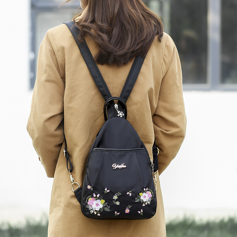 Picture of Ethnic Style Backpack Women's Bag 2024 New Korean Style Mini Backpack Versatile Canvas Nylon Oxford Cloth Chest Bag