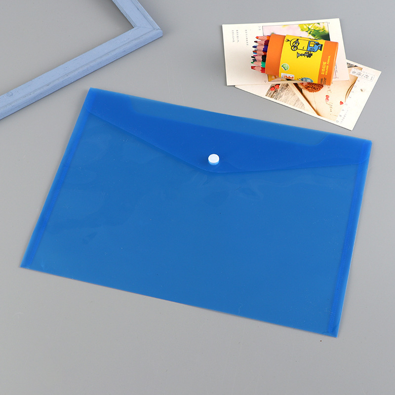 Picture of Transparent snap file bag a4 a5 pp plastic student file storage bag color folder wholesale can be set