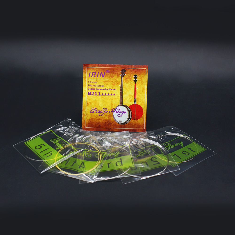 Picture of IRIN five string banjo strings BJ11 banjo strings high quality plated light string coated copper alloy strings wholesale