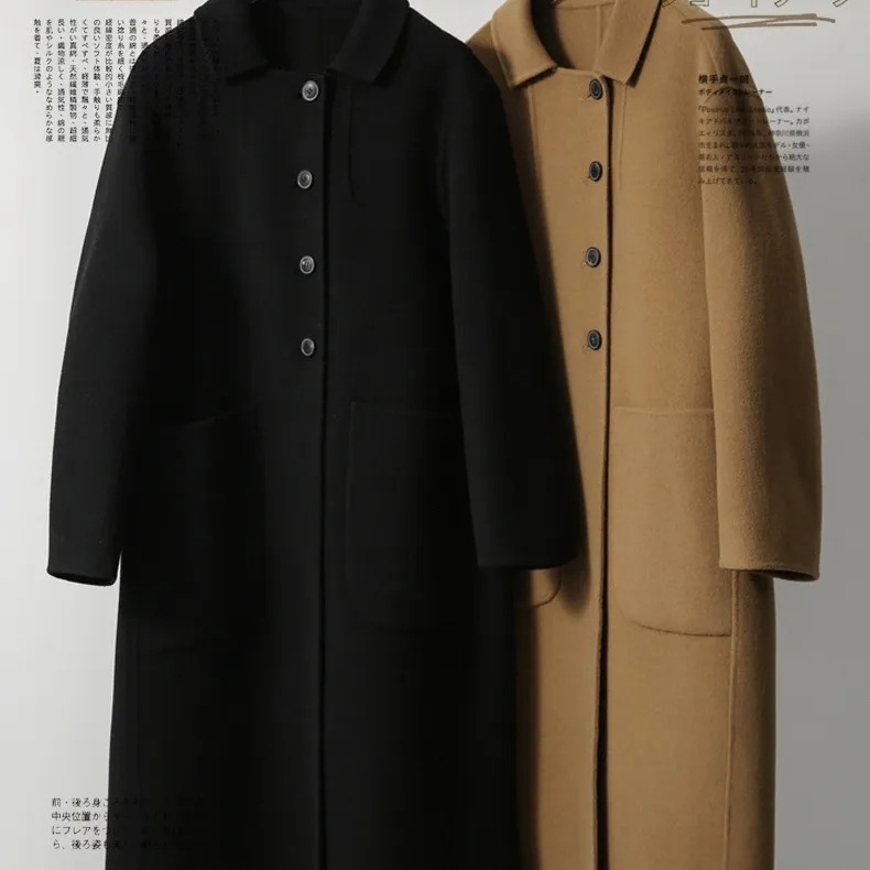 Picture of Plus size women's wool overcoat Women's Mid-length 2023 autumn and winter New loose high-end double-sided velvet woolen coat