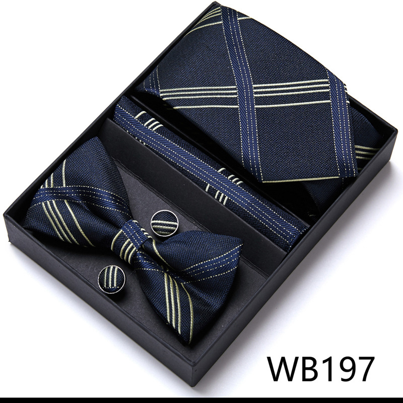 Picture of Men's tie bow tie set gift box 6 sets group tie business formal wedding tie manufacturers wholesale