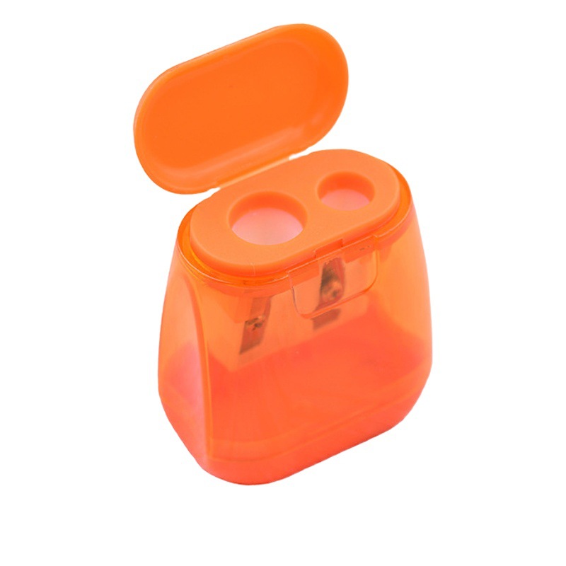 Picture of Double-Hole Shaped Small Pencil Sharpener for Primary School Students Plastic Handheld Pencil Sharpener Cute Sketch Pencil Sharpener Wholesale