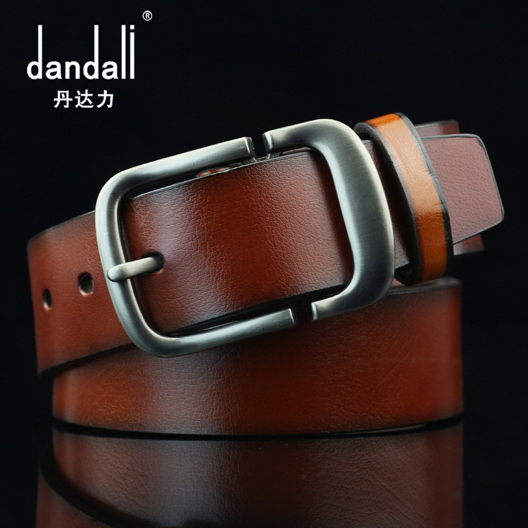New foreign trade hot cross-border men's ultra-fiber bottom antique pin buckle belt fashion casual pants belt manufacturers in stock