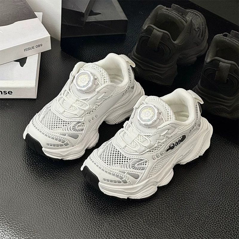 Picture of 2025 Spring and Autumn New Swivel Buckle Boys Lightweight Breathable Mesh Sneakers Girls Baby Daddy Running Shoes