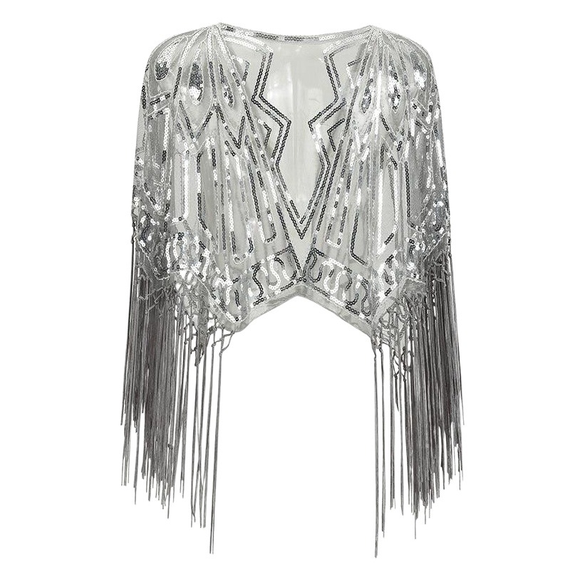 1920S European and American Tassel Sequin Evening Dress Creative Party Dinner Dress Shawl Amazon Wish Cross-Border