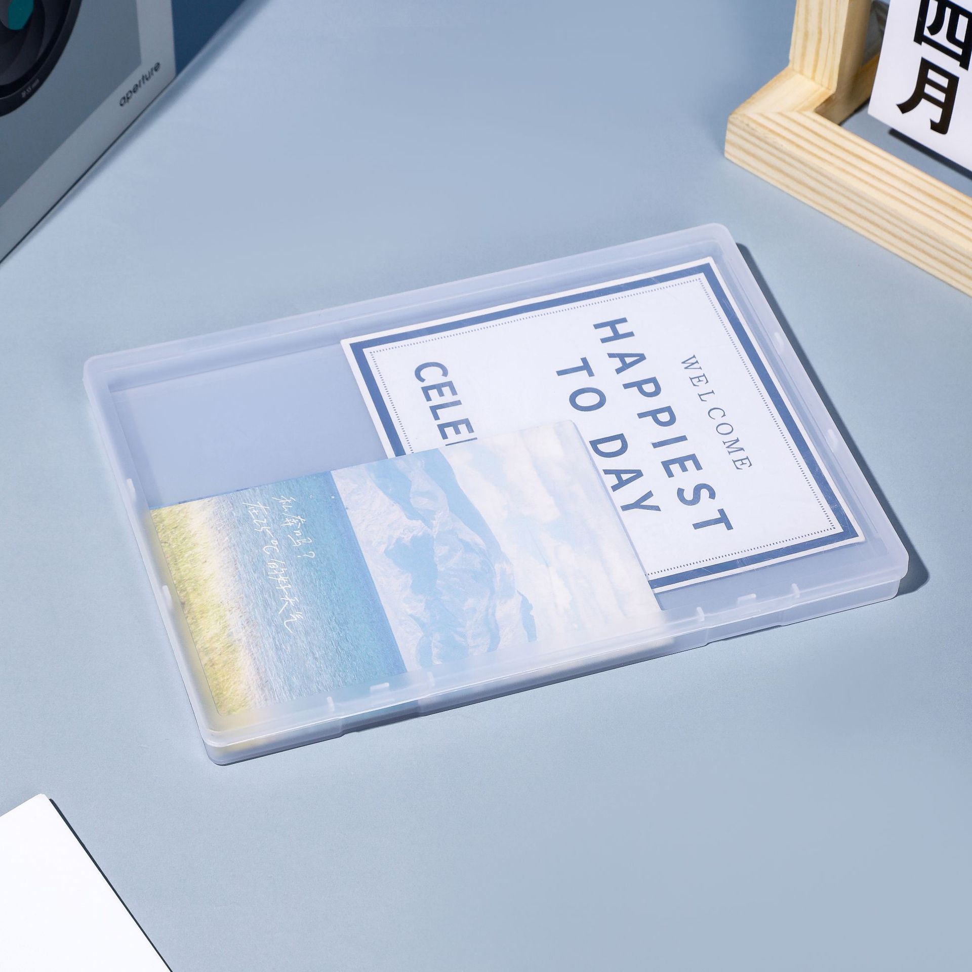 Student A5 cross-border Amazon flat box 1.8cm foreign trade parts box transparent rectangular jewelry storage box Yiwu