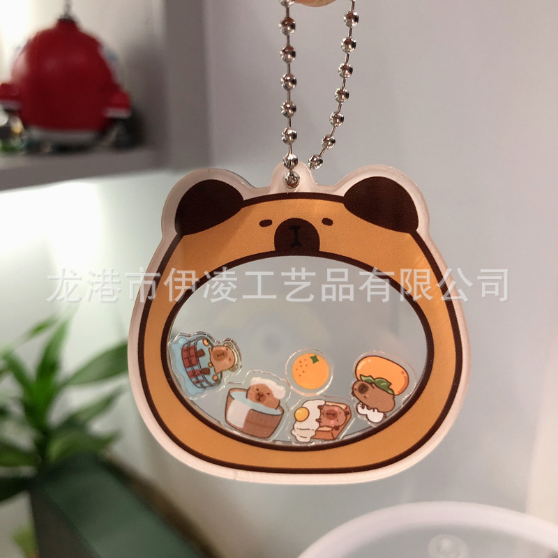 Picture of Cute cartoon capabala capybara rocker pendant high-looking simple gift keychain for girlfriend